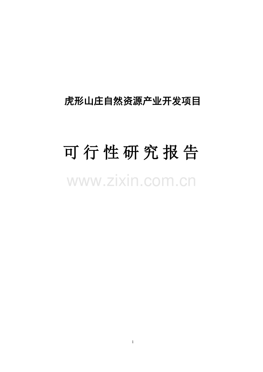 虎形山庄自然资源产业开发项目可行性研究报告.doc_第1页