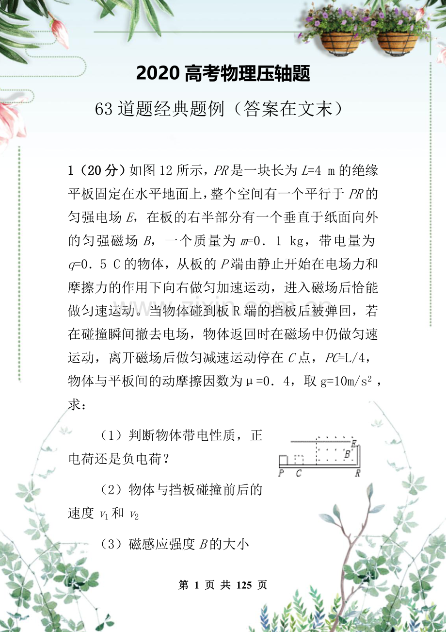 高考物理63个经典压轴题.doc_第1页