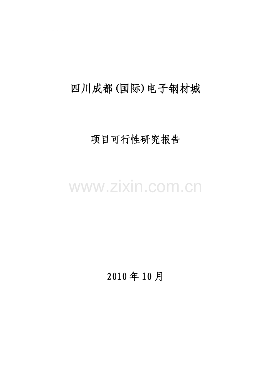 某国际电子钢材城项目投资可研报告.doc_第1页