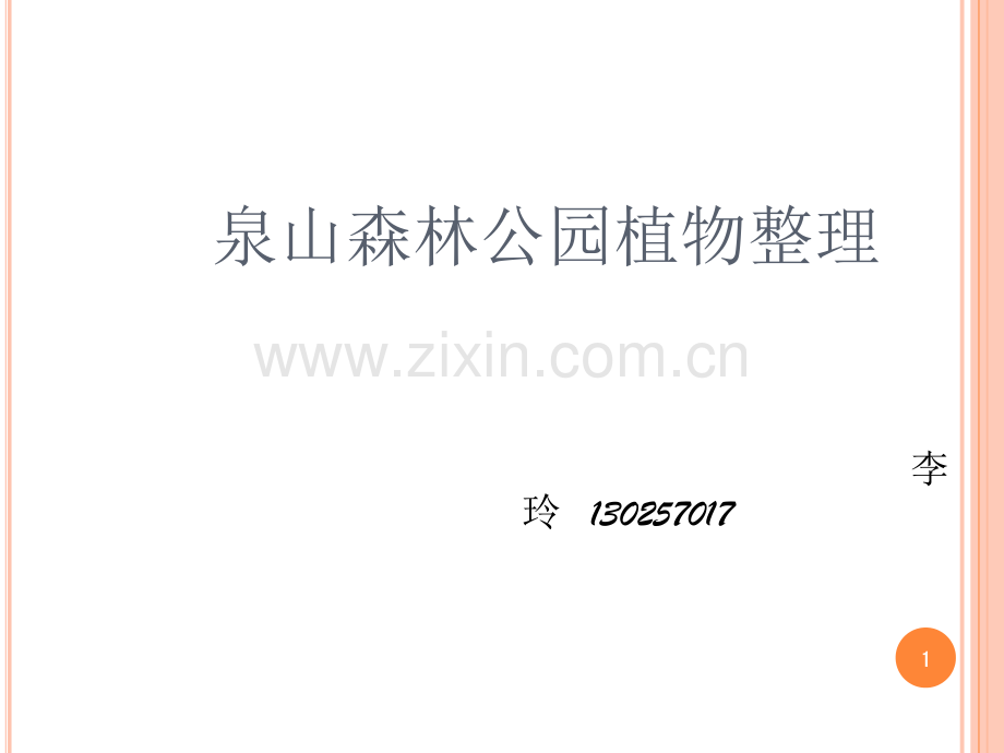 泉山森林公园植物整理.ppt_第1页