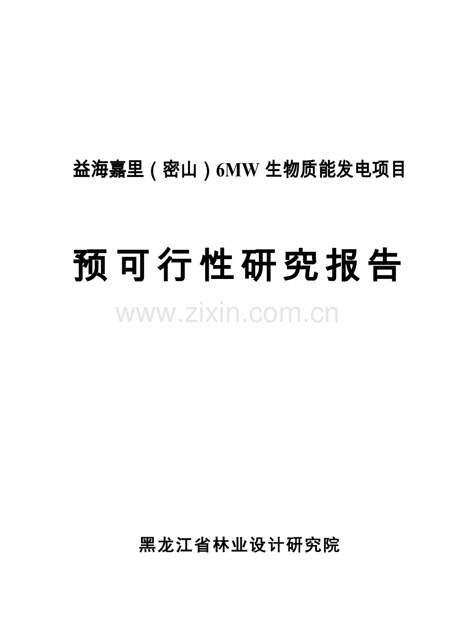 6mw生物质能发电项目可行性研究报告.doc_第1页