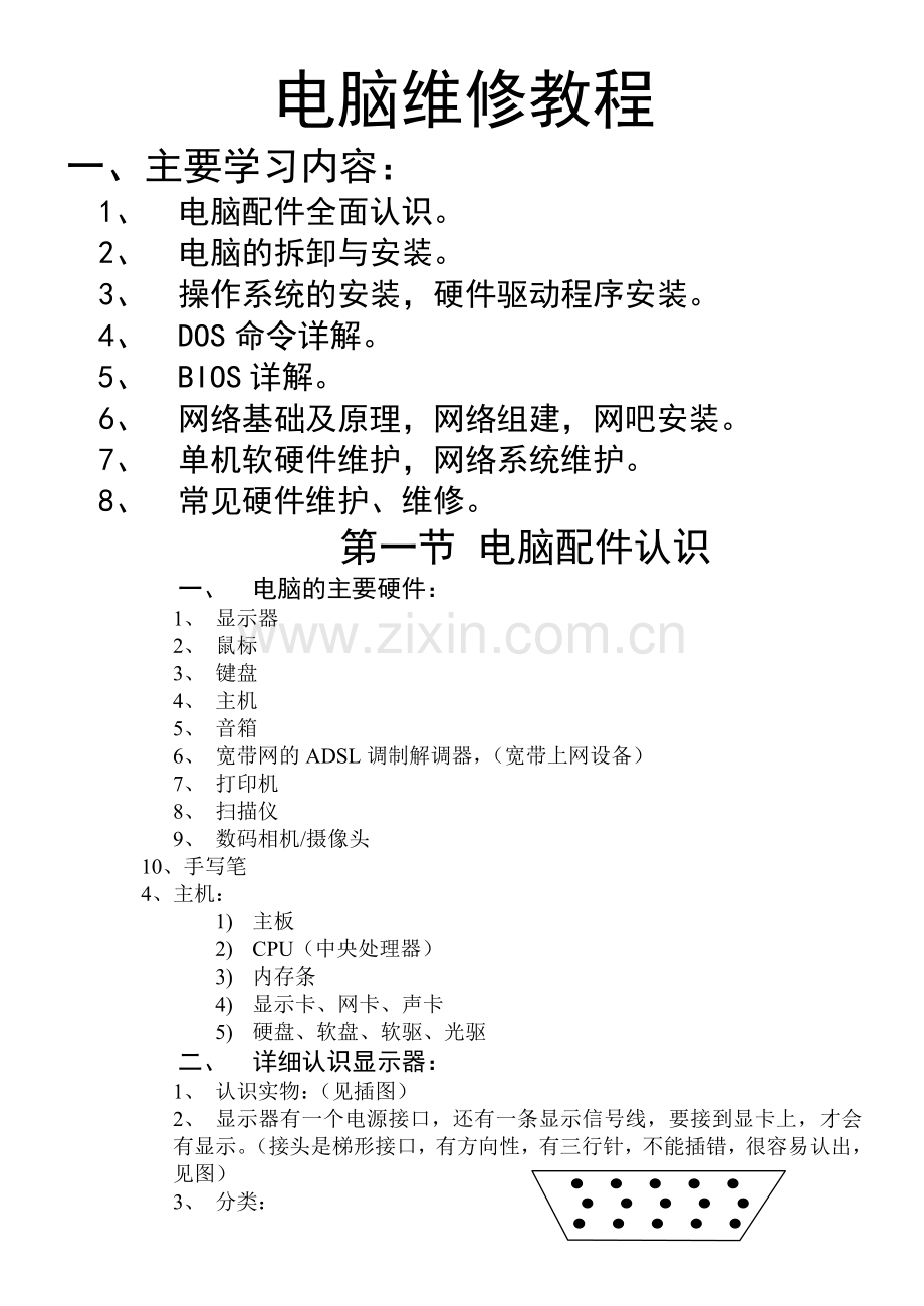 电脑维修知识大全.doc_第1页