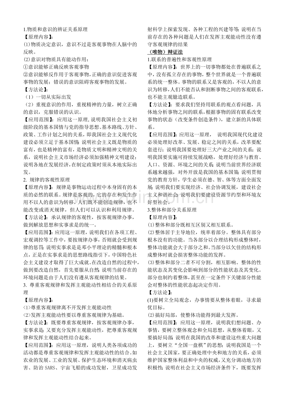 物质和意识的辨证关系原理.doc_第1页