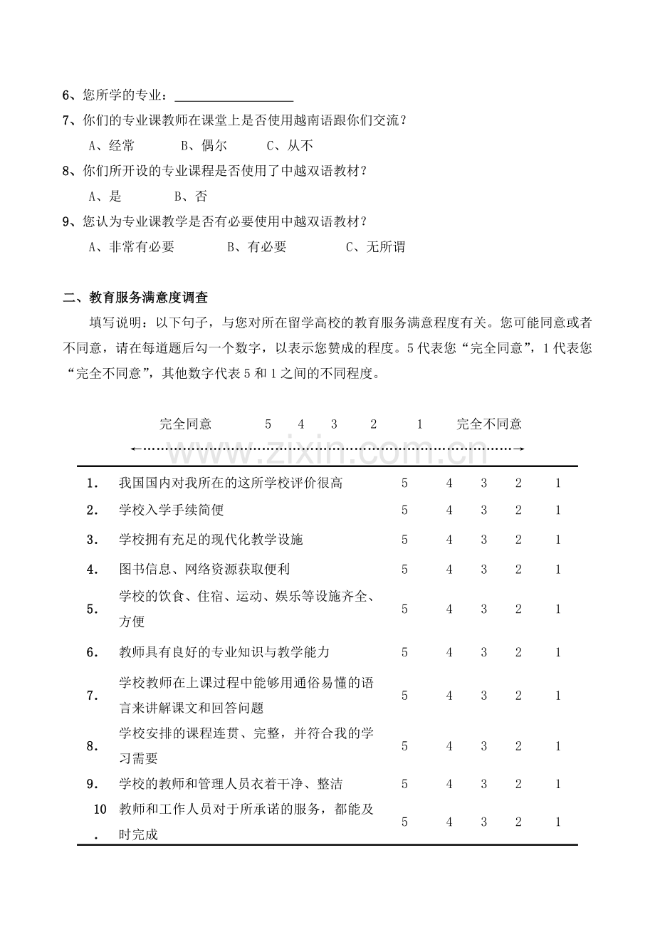 调查问卷和信度、效度检验问卷范文.doc_第2页