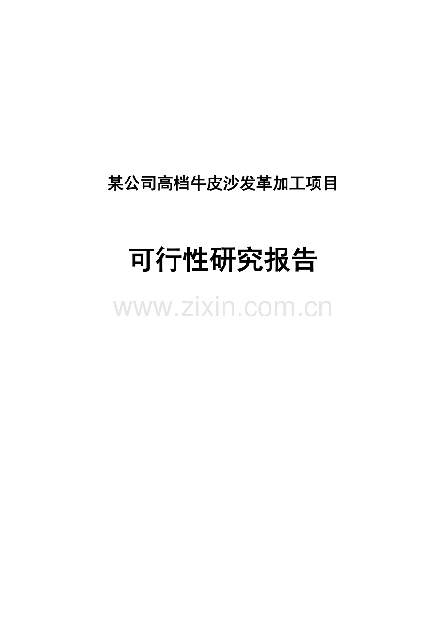 某公司高档牛皮沙发革加工项目申请建设可研报告.doc_第1页