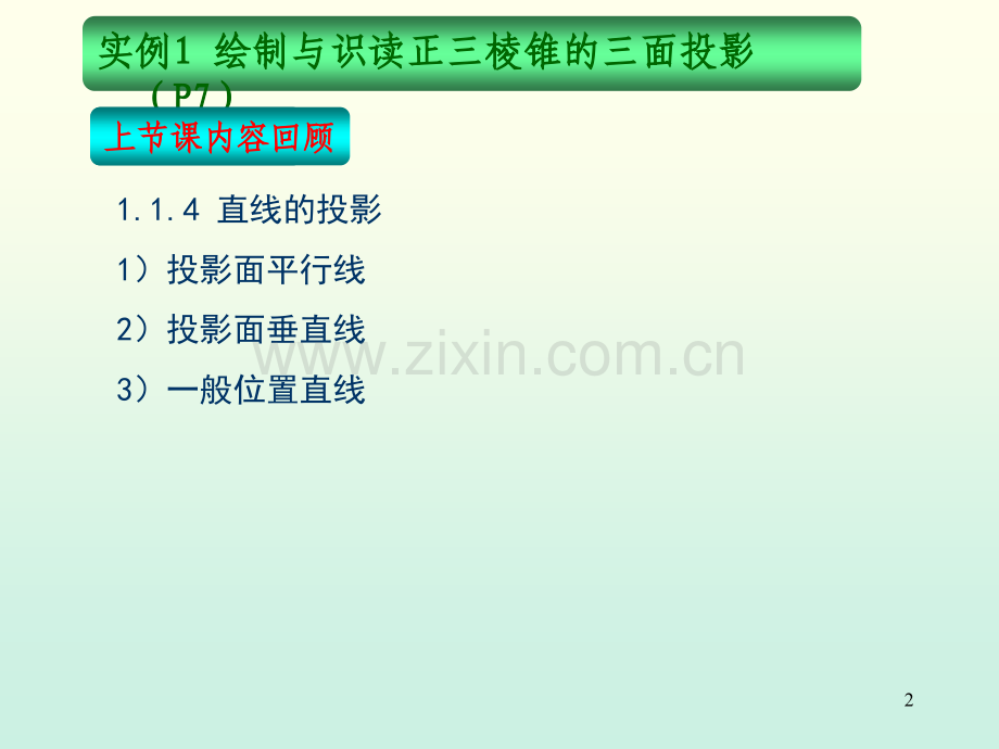 机械制图-实例1-绘制与识读正三棱锥的三面投影(平面的投影).ppt_第2页