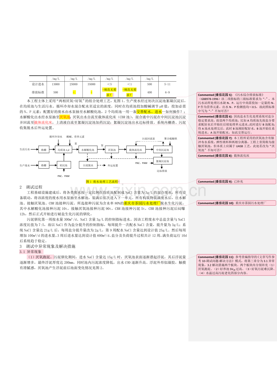 羧甲基纤维素钠生产废水处理工程调试及运行管理.doc_第2页