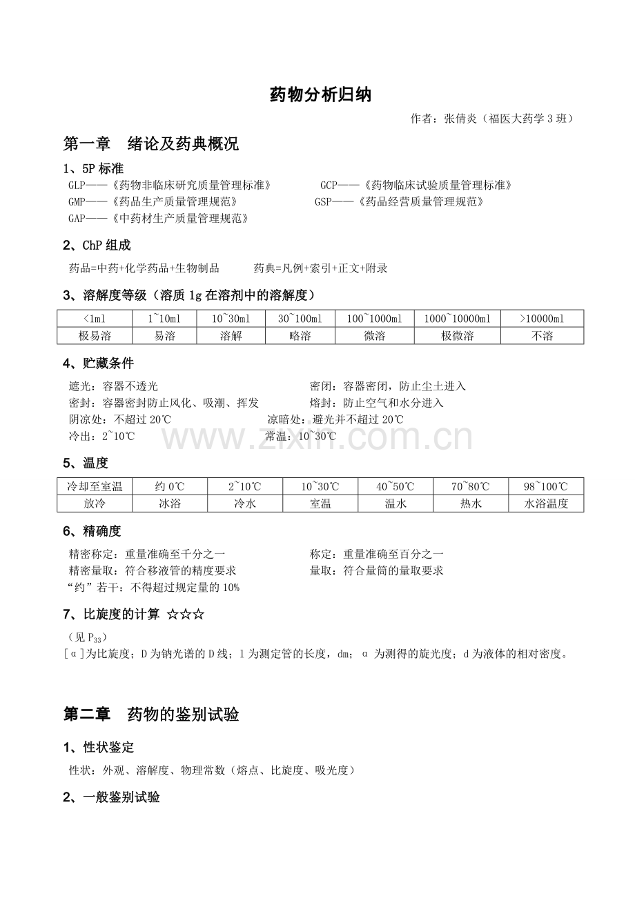 药物分析归纳-知识点.doc_第1页