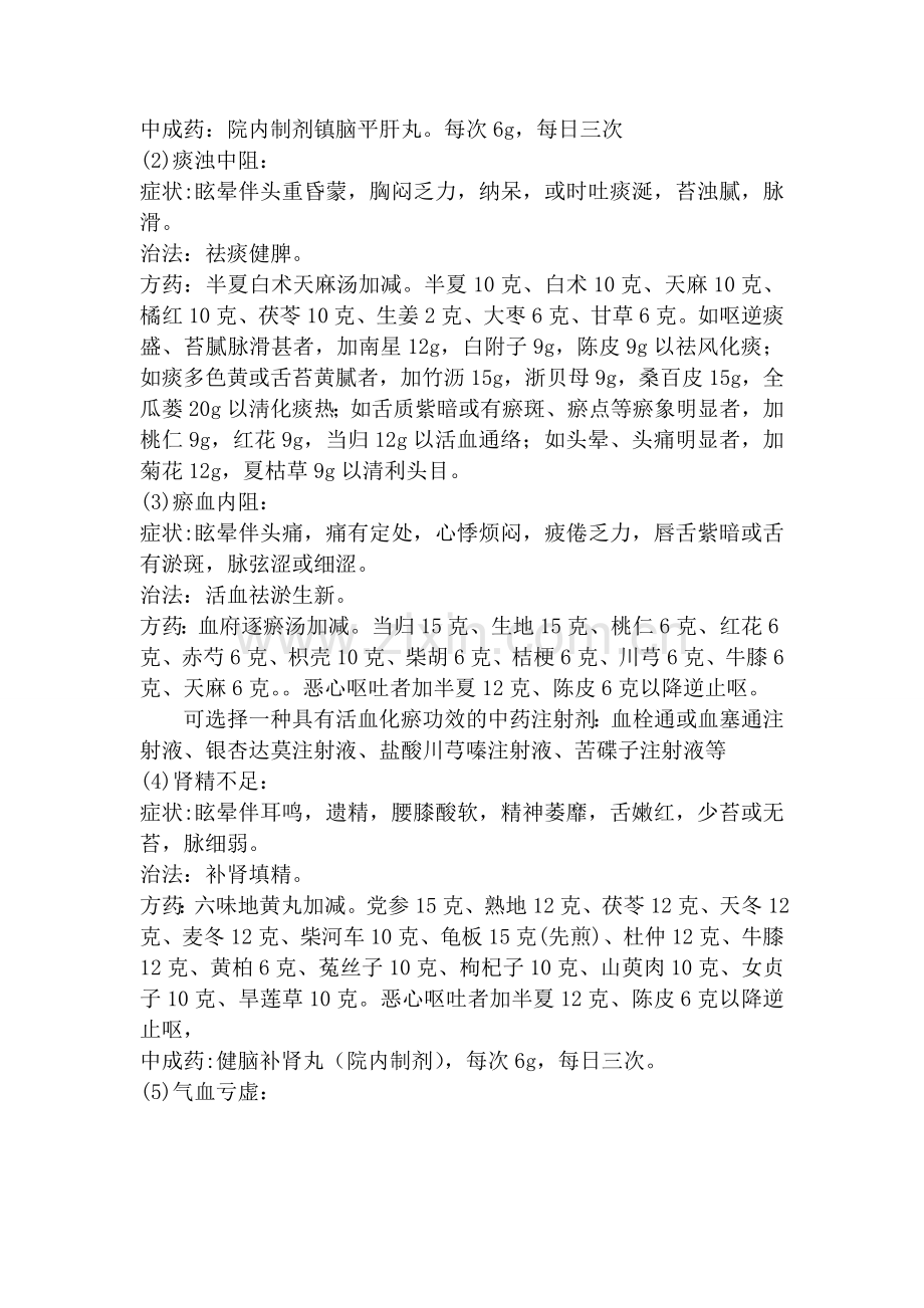 眩晕的中医诊疗方案.doc_第2页