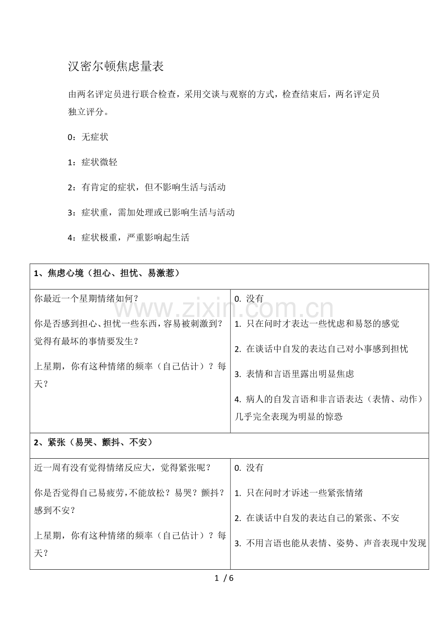 汉密尔顿焦虑量表问询方法.doc_第1页