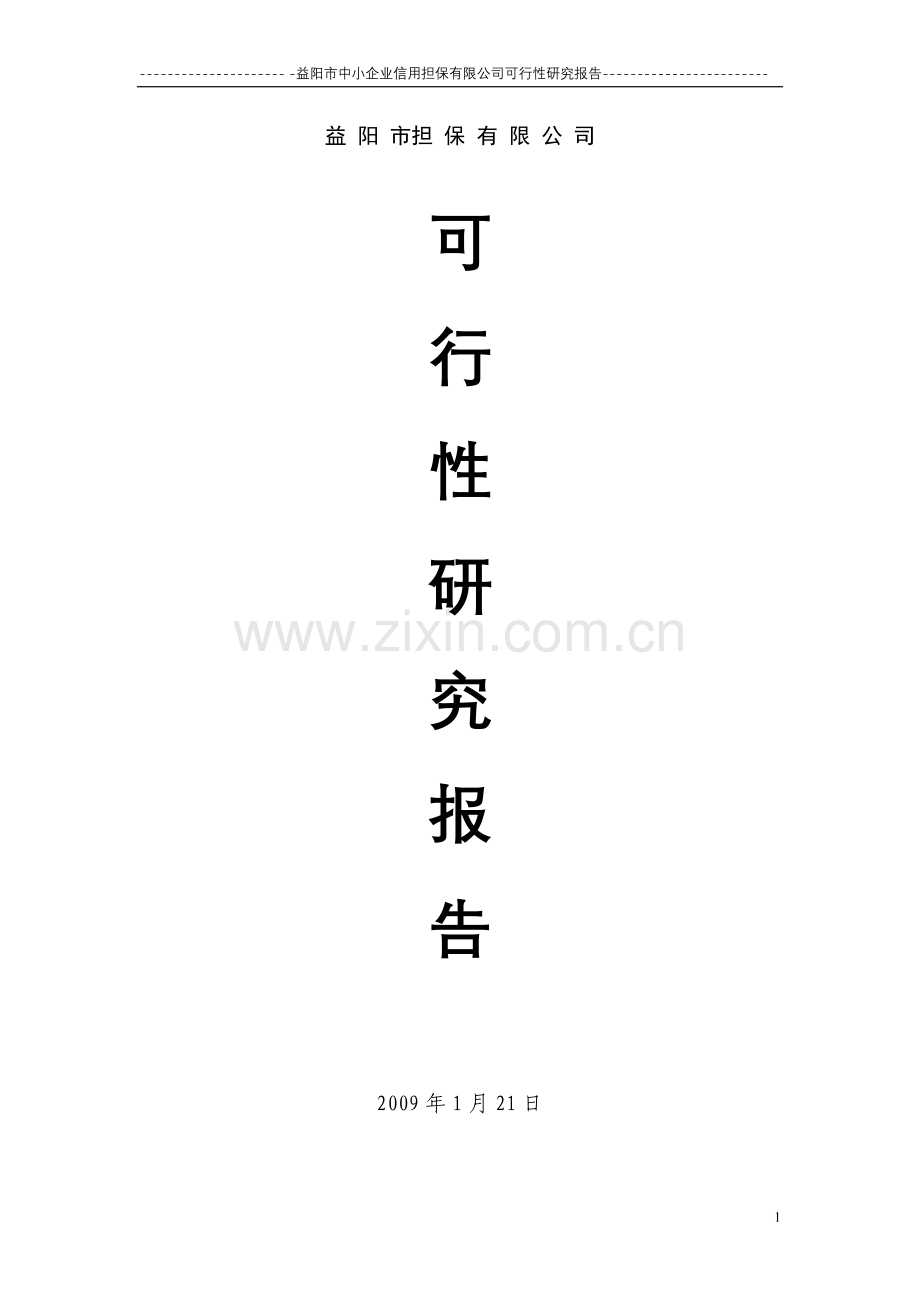 融资性担保公司建设投资可行性研究报告.doc_第1页