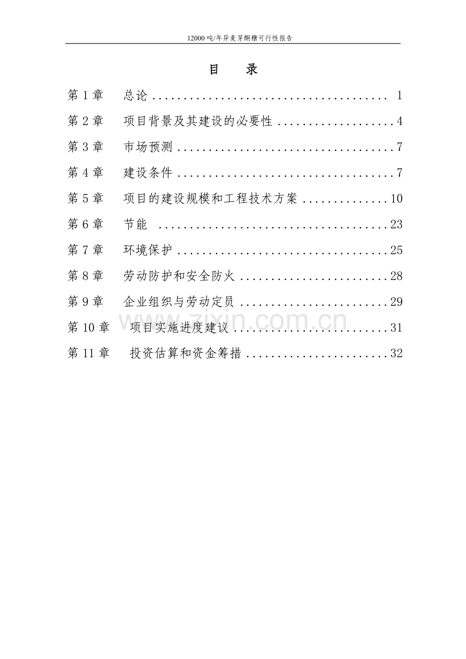12000吨年结晶异麦芽酮糖项目可行性研究报告.doc_第1页