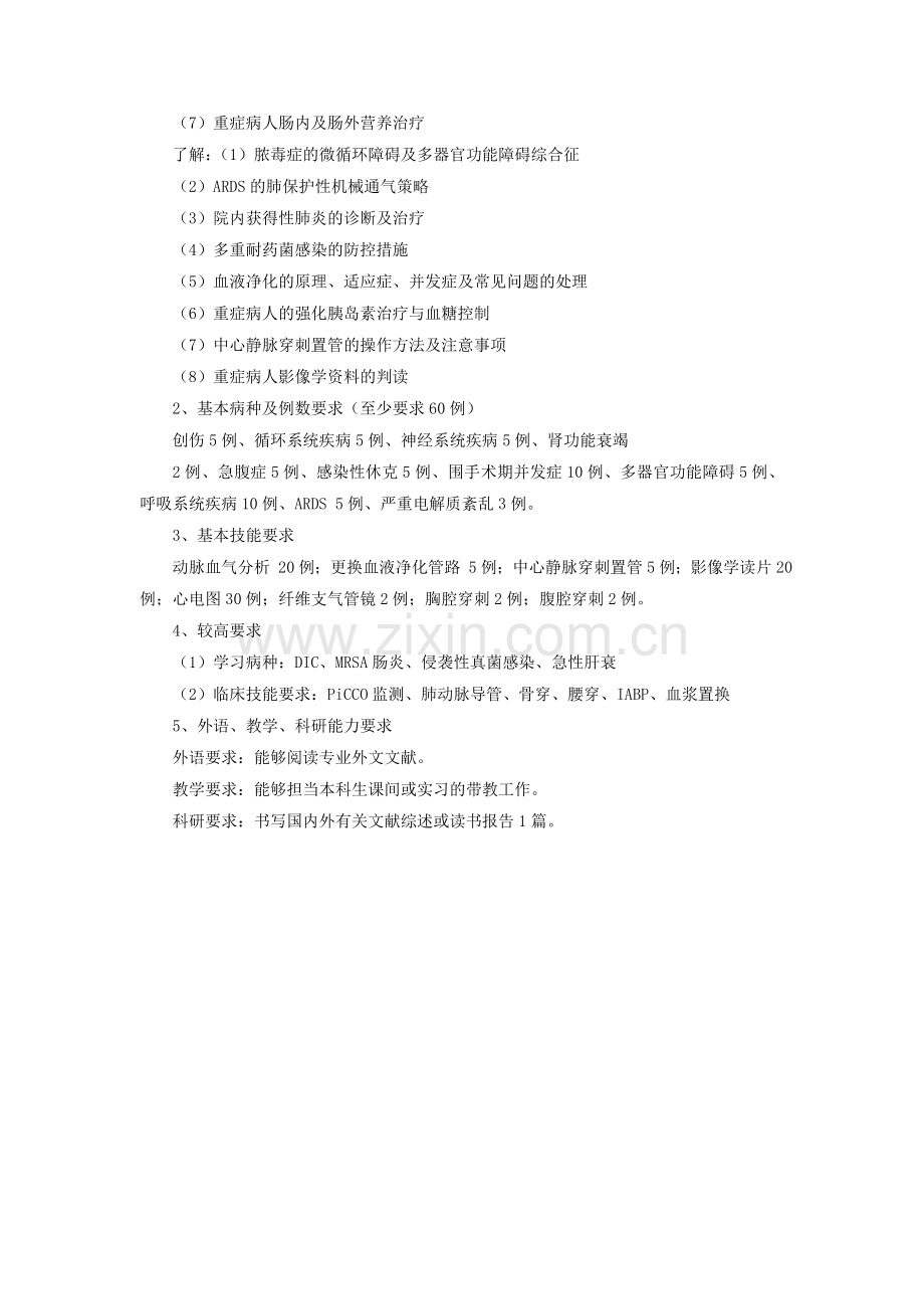 重症医学科住院医师规范化培训计划.doc_第2页