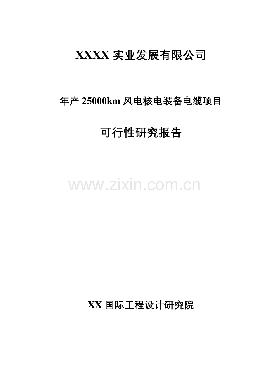 25000km风电核电装备电缆项目可行性研究报告.doc_第1页
