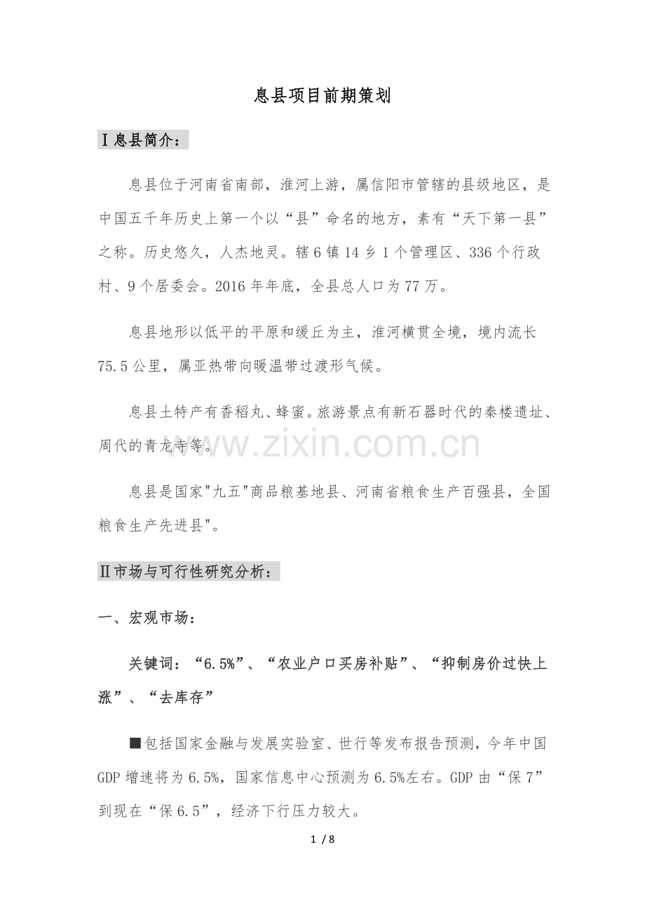 息县项目前期策划.docx_第1页