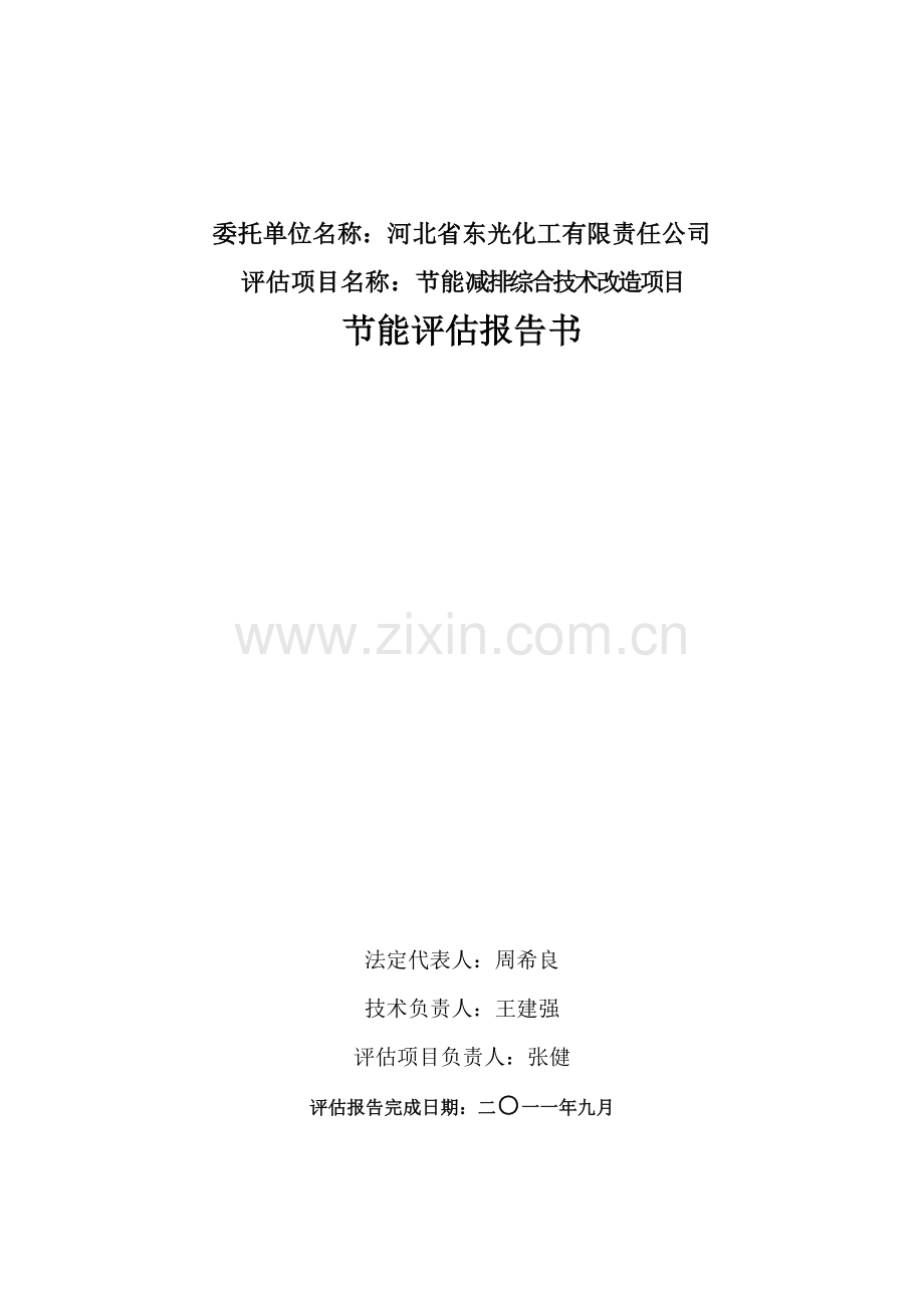 河北省东光化工有限责任公司合理用能减排综合技术改造项目合理用能评估报告.doc_第2页