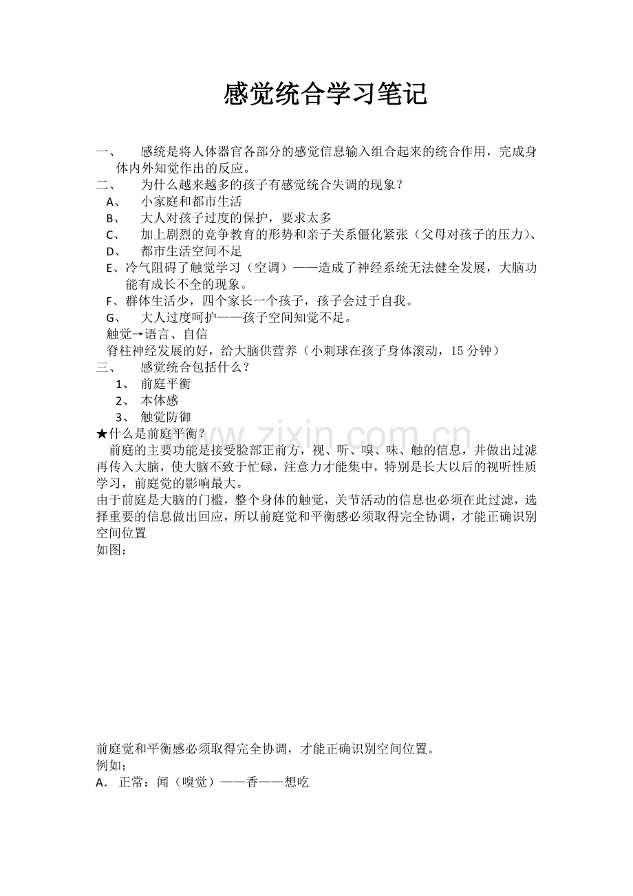 感觉统合学习笔记.doc_第1页