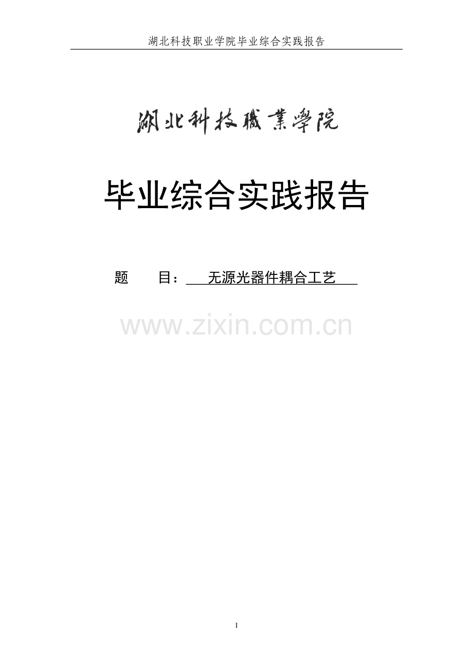 无源光器件耦合工艺机电一体化毕业设计.doc_第1页