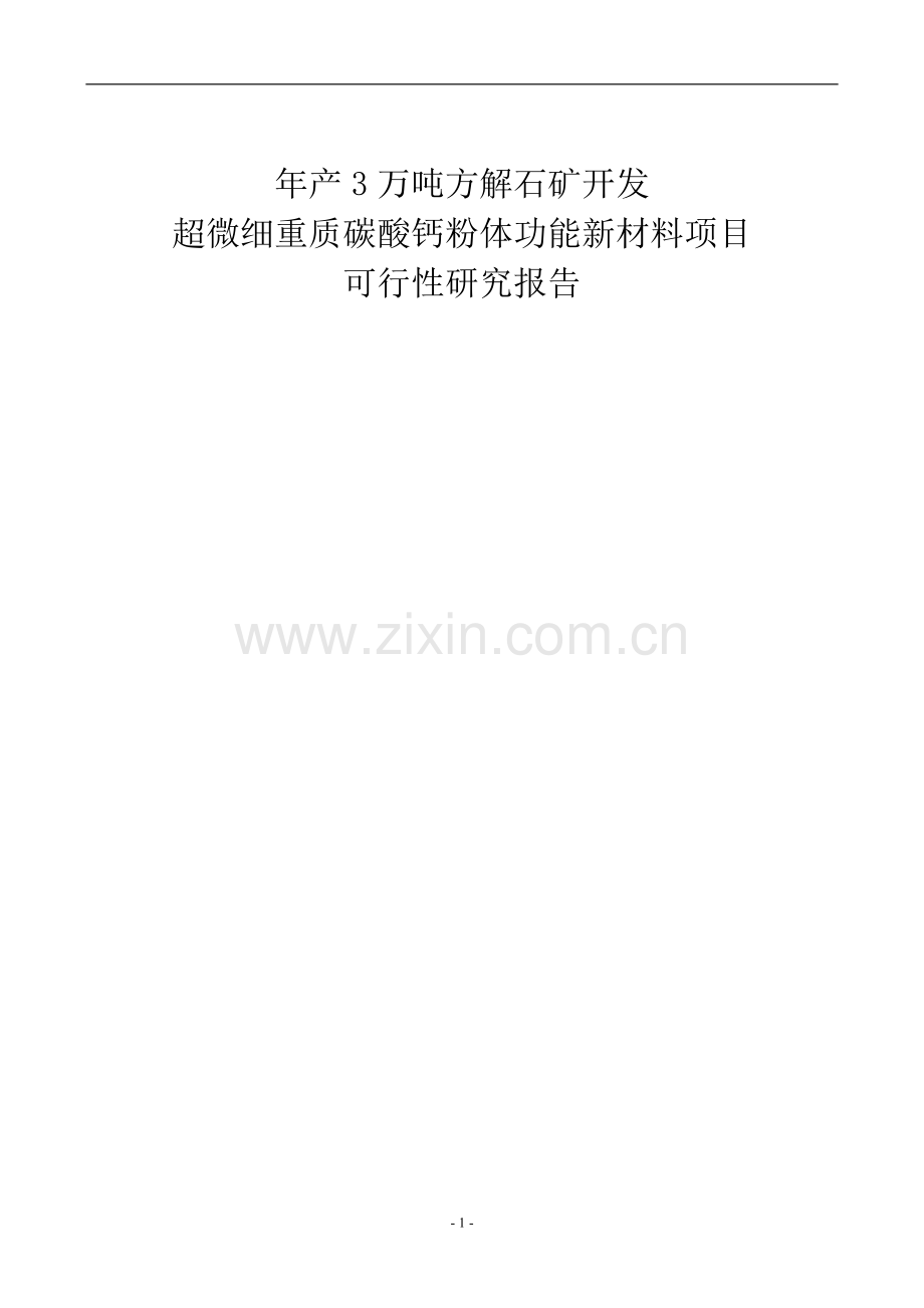 鑫山矿业有限公司项目可行性研究报告.doc_第1页
