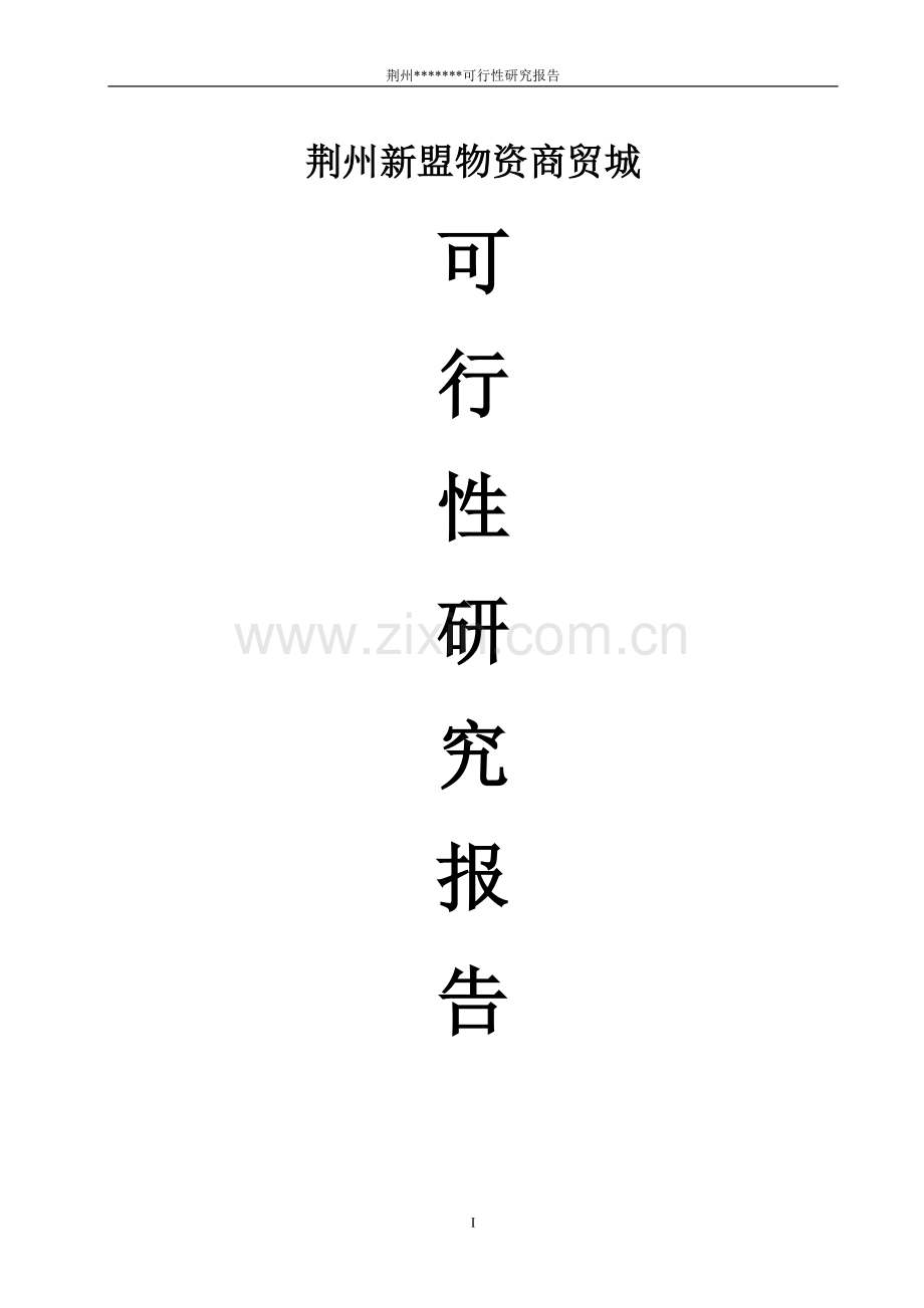 荆州新盟物资商贸城可行性分析报告.doc_第1页