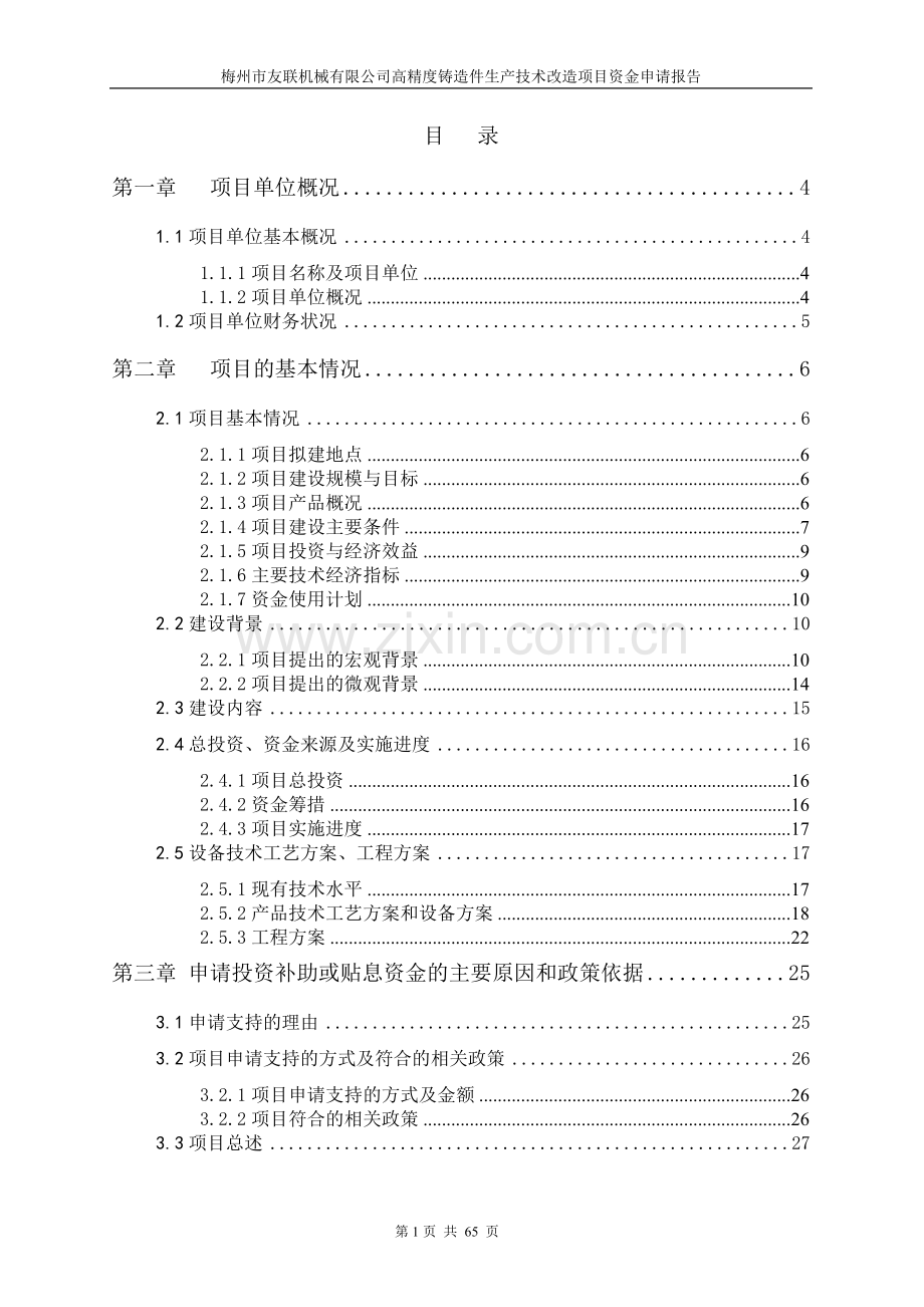 高精度铸造件生产技术改造项目建设可行性研究报告.doc_第1页