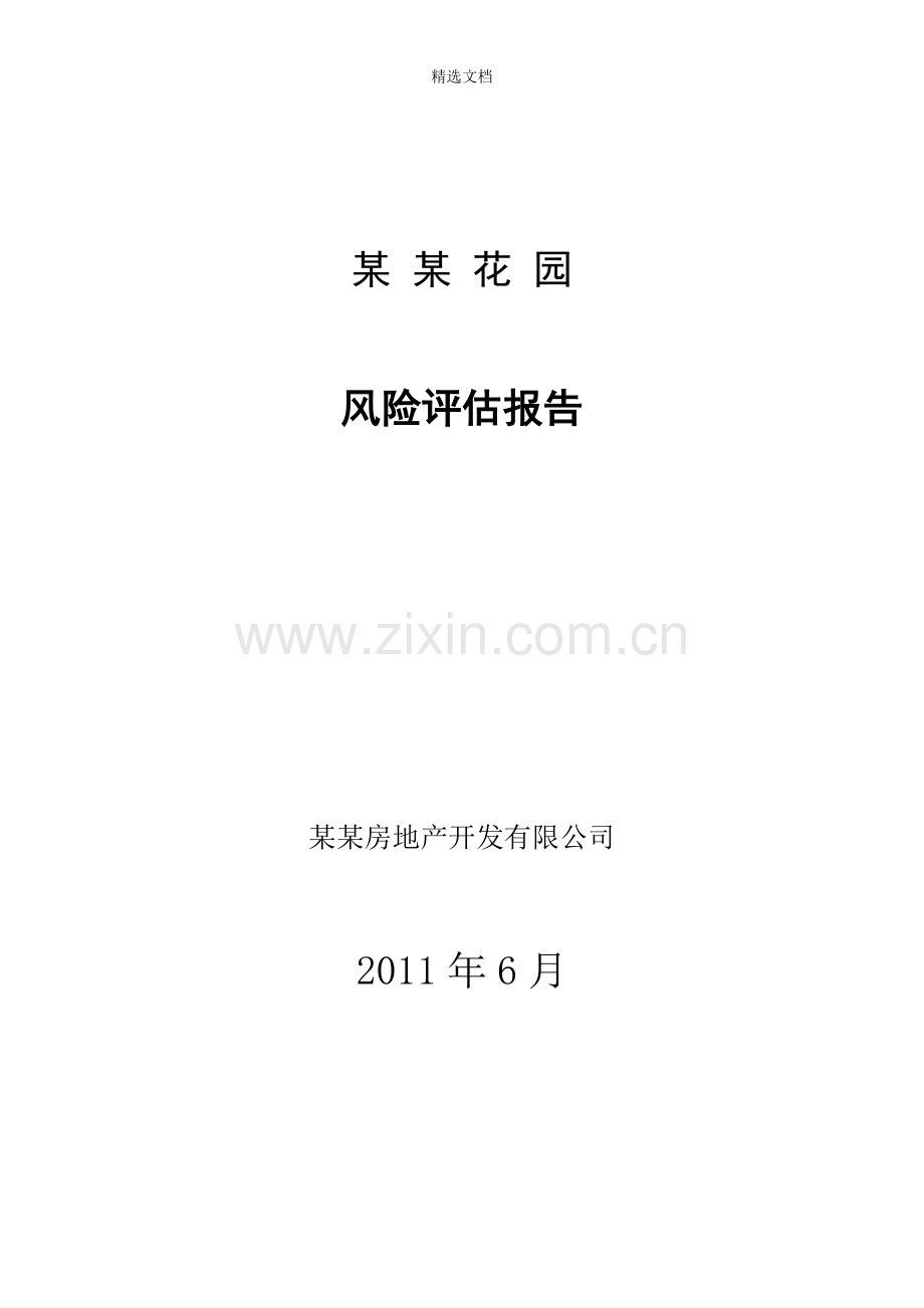 房地产开发项目风险评估报告.doc_第1页