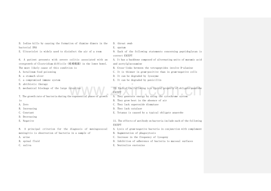医学微生物英语试题.doc_第2页