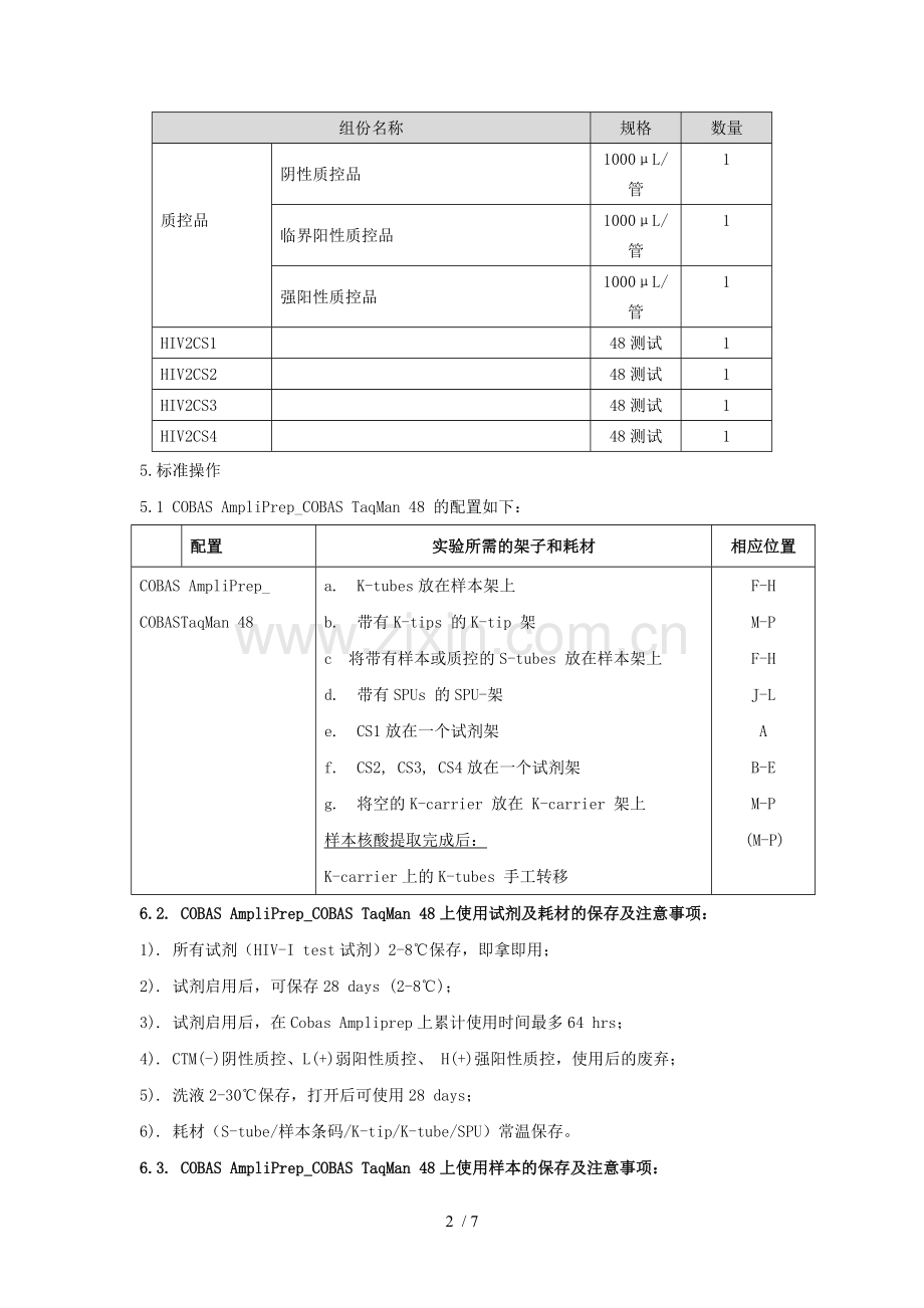 人类免疫缺陷病毒(I型)HIV-RNA核酸定量检测SOP.doc_第2页