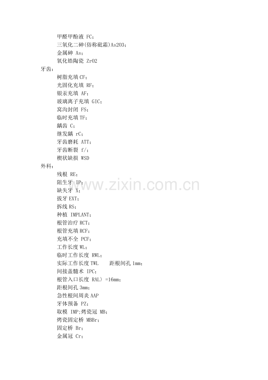 口腔临床各类常用简写.doc_第2页