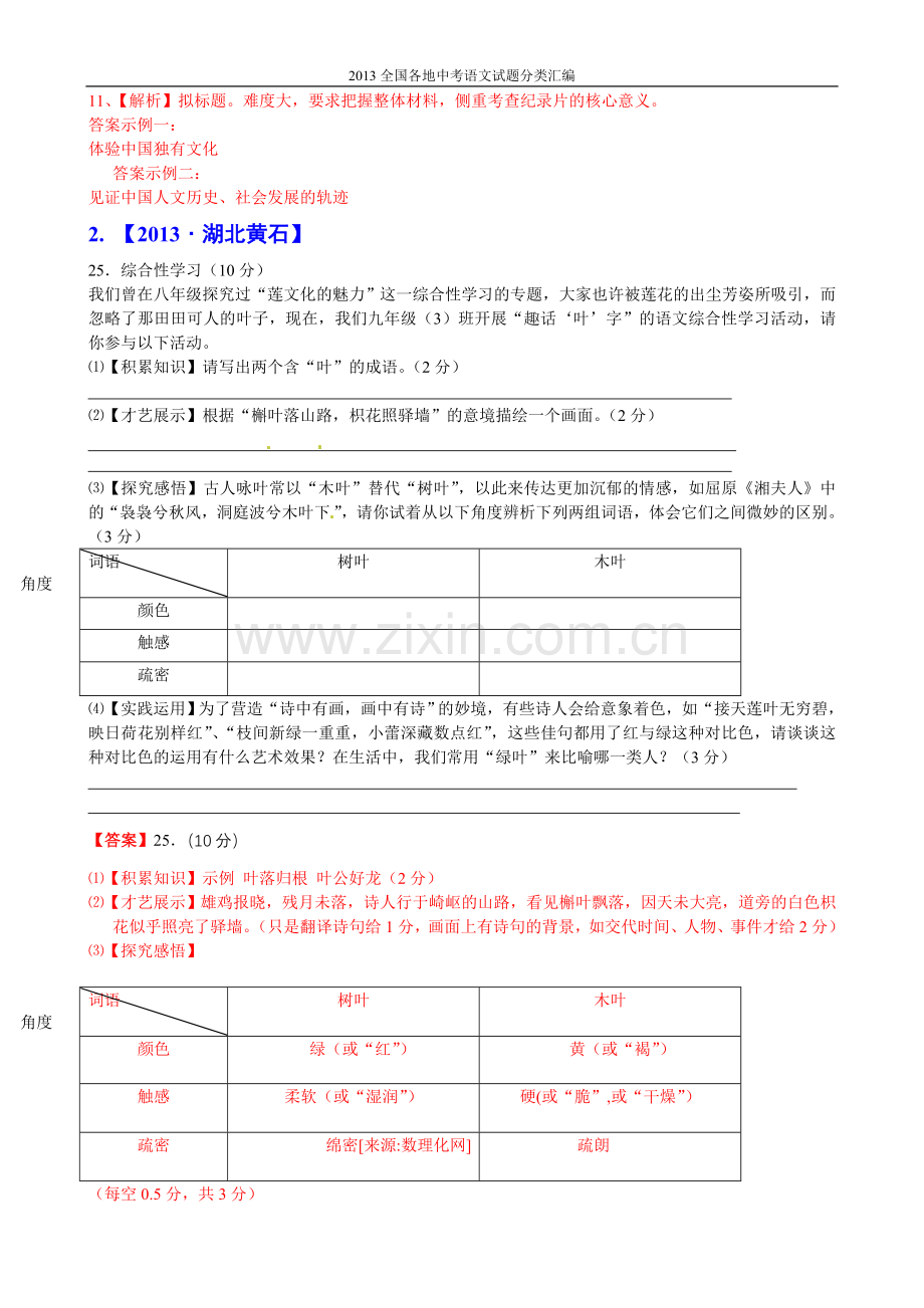 试卷、试题—--2013全国各地中考语文试题分类汇编：材料探究.doc_第2页