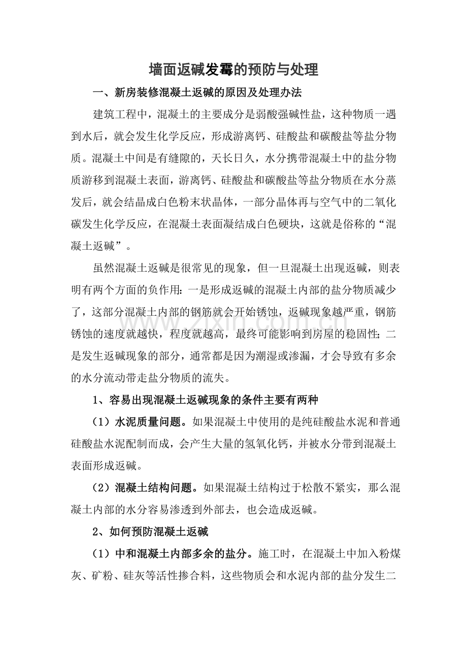 墙面返碱发霉地处理.doc_第1页