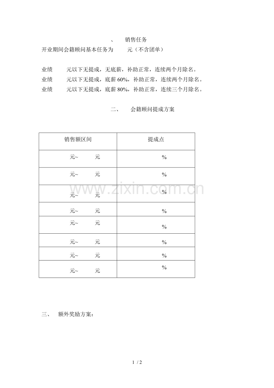 健身俱乐部会籍提成方案.doc_第1页