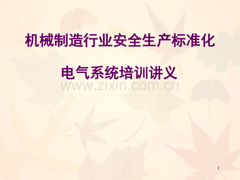 安全标准化-电气演示幻灯片.ppt_第1页