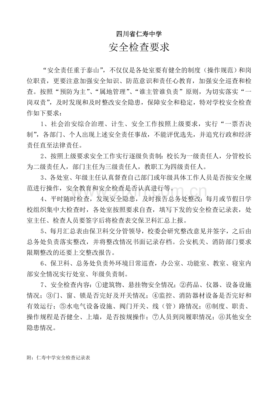 安全检查要求及记录表.doc_第1页