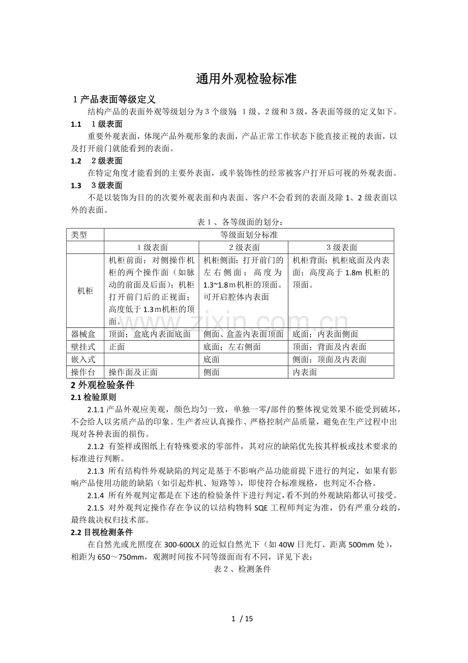 通用外观检验标准.docx_第1页