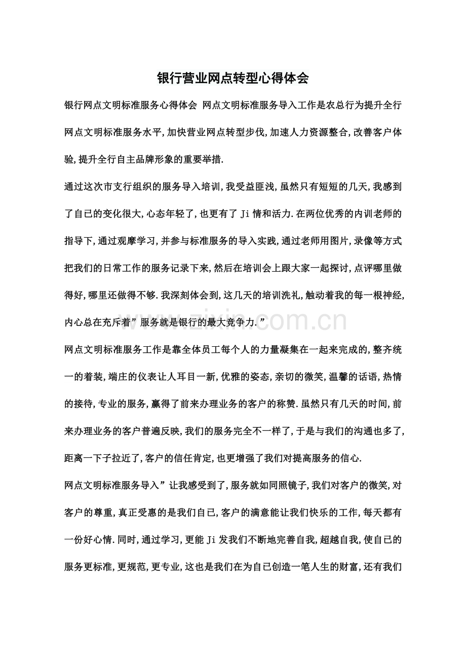 银行营业网点转型心得体会.doc_第1页