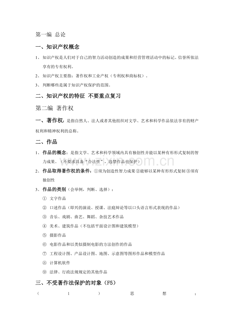-知识产权期末复习重点.doc_第1页
