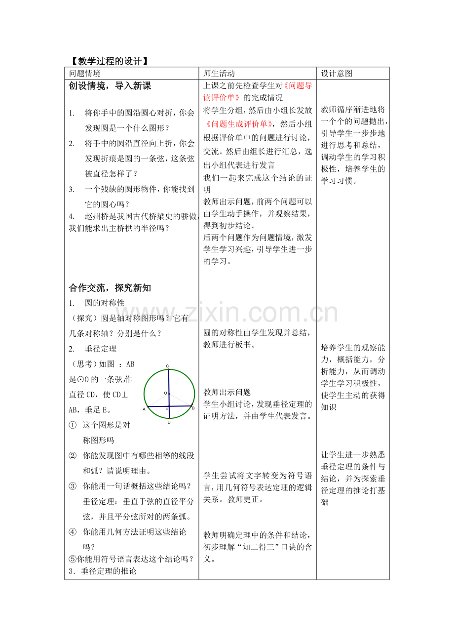 24.1.2垂径定理及推论教学设计.doc_第2页