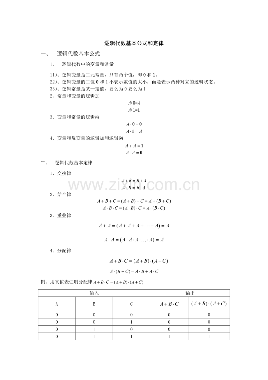 数电基本定律和公式.doc_第1页