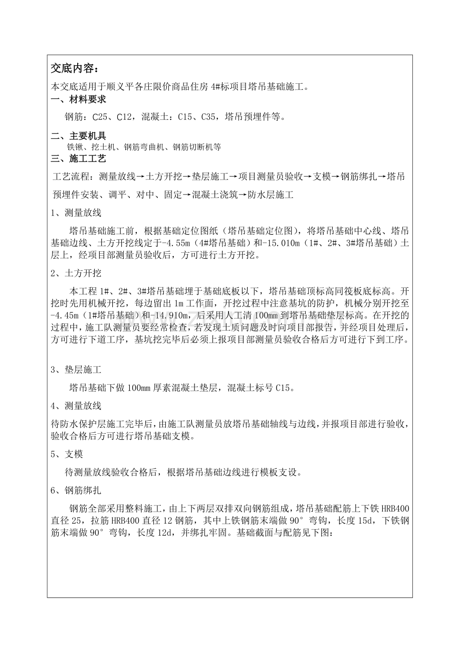 塔吊基础施工技术交底.doc_第1页