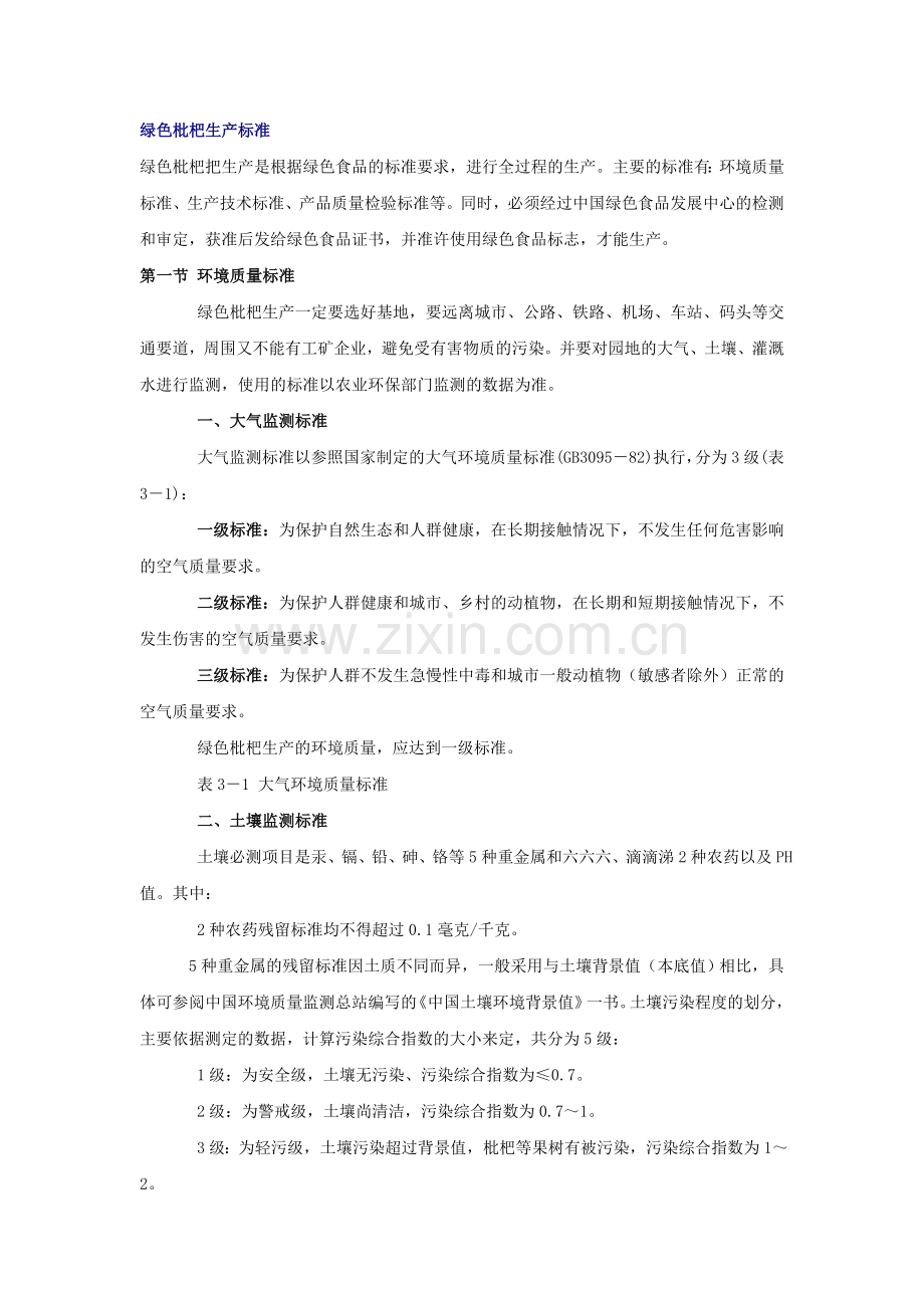 枇杷绿色生产标准.doc_第1页