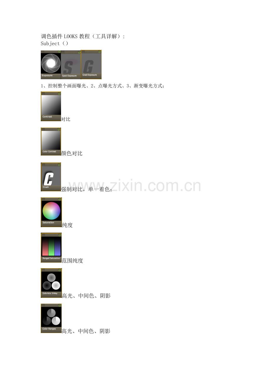 调色插件LOOKS工具教程详解.doc_第1页