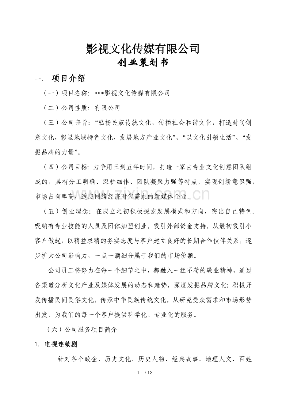 影视公司策划书.docx_第1页