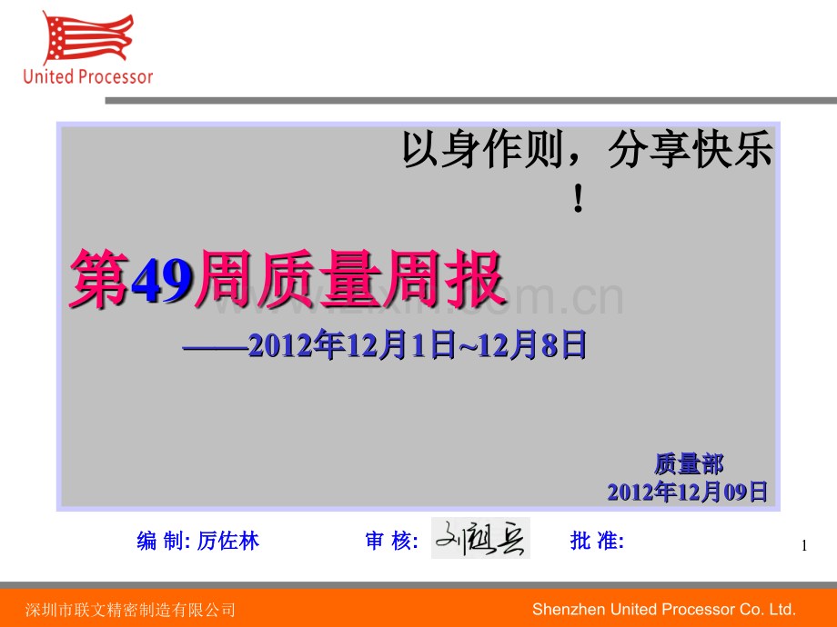 质量周报格式PPT文档.ppt_第1页