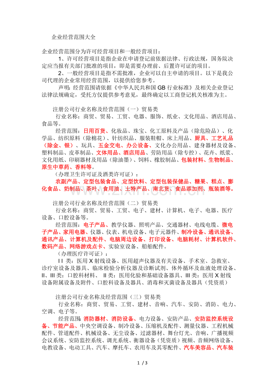 企业经营范围大全.docx_第1页