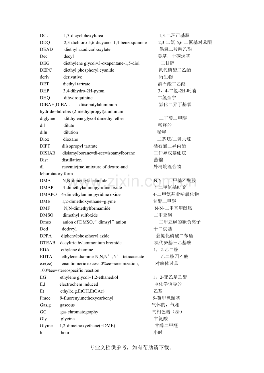 化学基团缩写以及基团中英文大全.doc_第2页