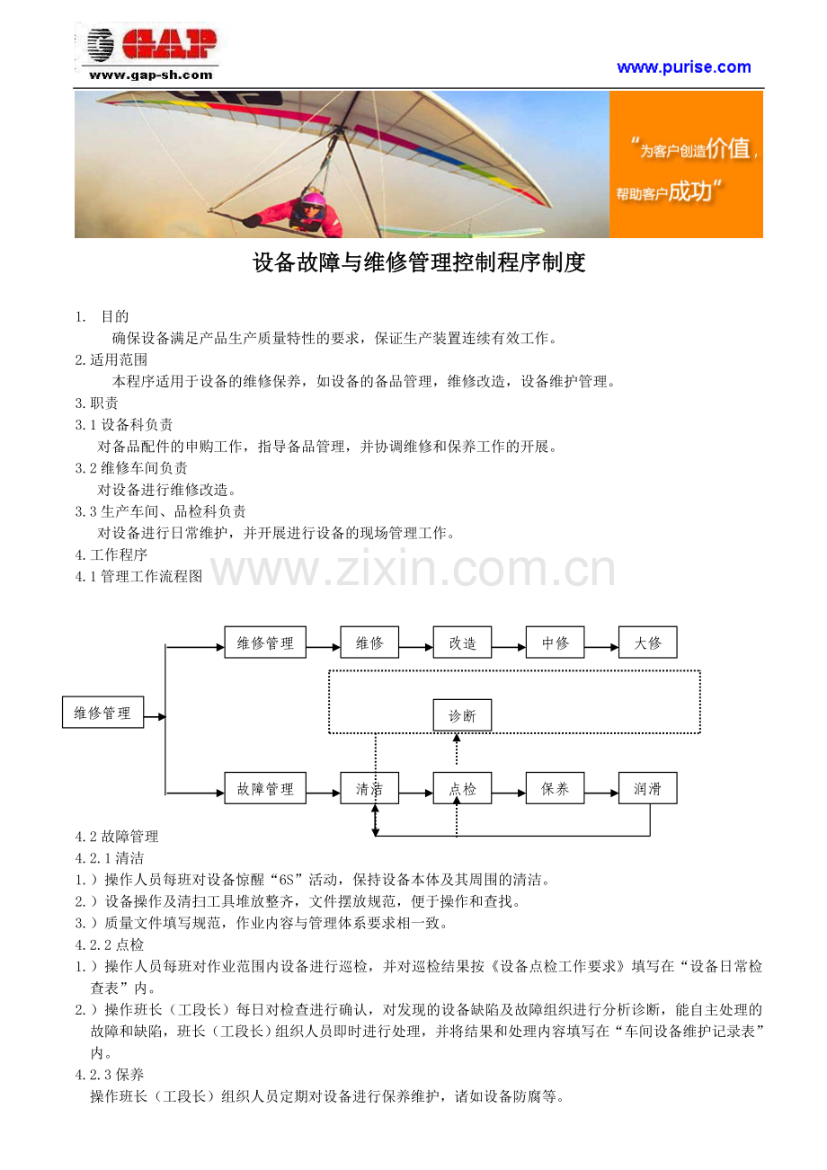设备故障与维修管理控制程序制度.doc_第1页