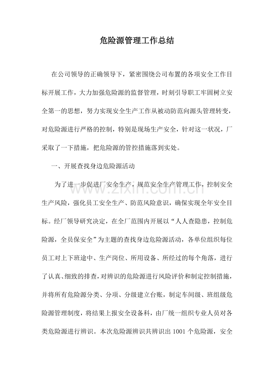 危险源管理工作总结.doc_第1页