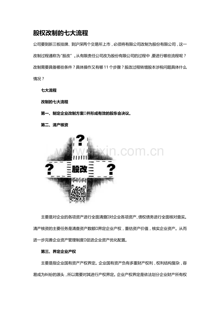 股权改制的七大流程.docx_第1页
