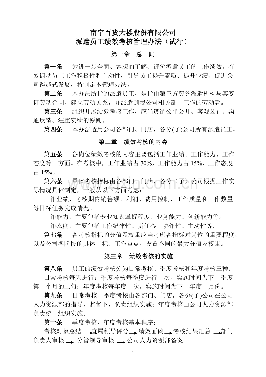 派遣员工考核管理办法.doc_第1页